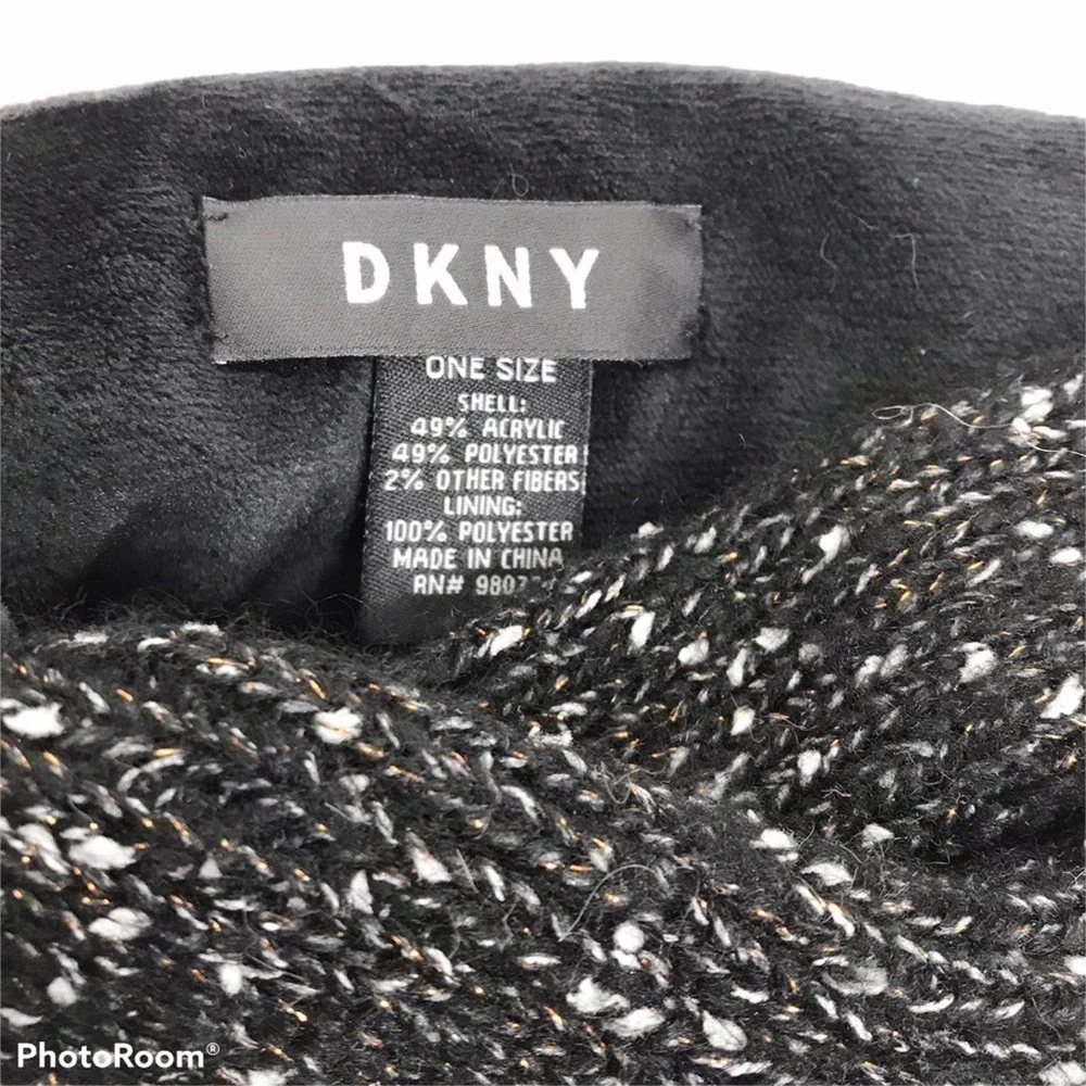DKNY fleece lined head band speckled black